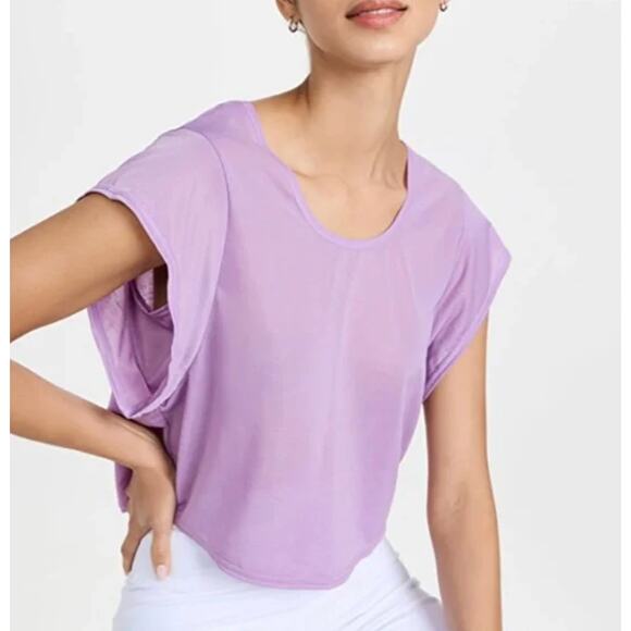 VARLEY Landon Crop Top Short Sleeve Mesh Knit Women's Size Medium NWT Gym Yoga - Picture 10 of 10